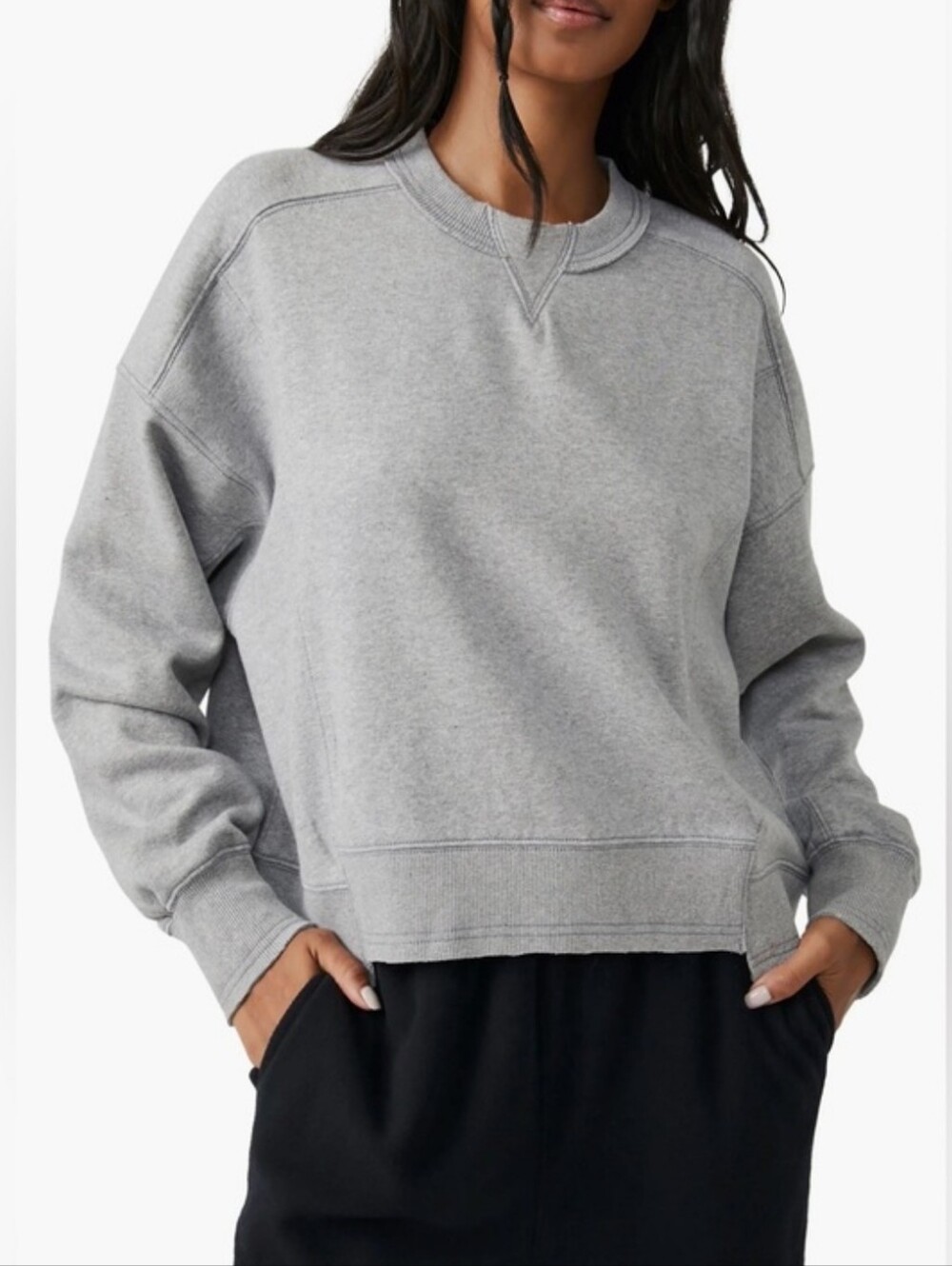 FP Movement Intercept Cropped Sweatshirt In Gray Size Small